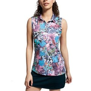 Nike drift sleeveless floral golf performance polo, women’s, medium